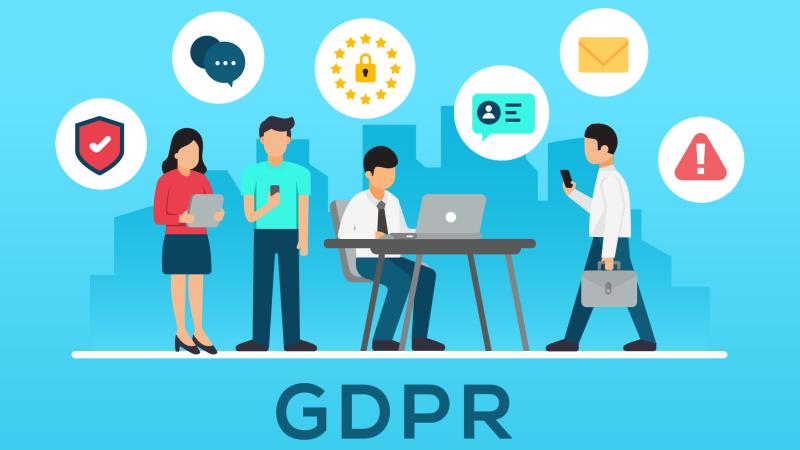 Concetto di GDPR con design piatto