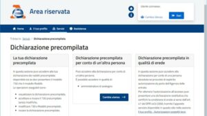 pagina del sito web dell'Agenzia delle Entrate relativa al modello 730 precompilato